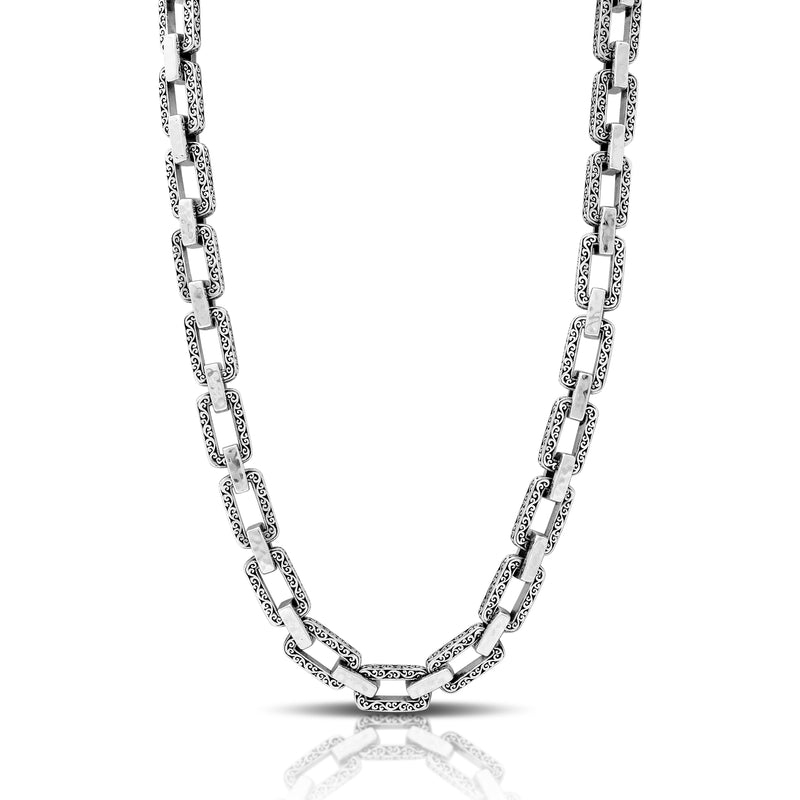 LH Scroll Rectangular Full Link 18" - 21" Necklace
