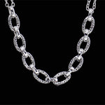 LH Scroll Domed Oval Link and Double Chain Necklace 19" - 22"