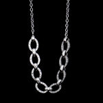 LH Scroll Square Sided Oval Link Necklace with Chain 19" - 22"