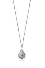 Drop Pendant with Diamond Flower (0.15 ct.) on Chain Necklace - Lois Hill Jewelry