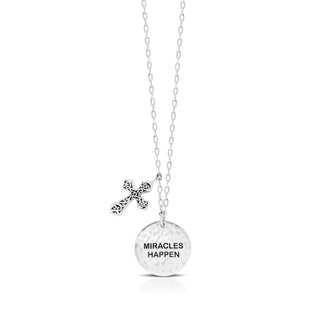 Lois Hill Sterling Silver Necklace with Link Chain Cross