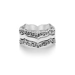 Geometic Wave LH Scroll 3 Stack Ring