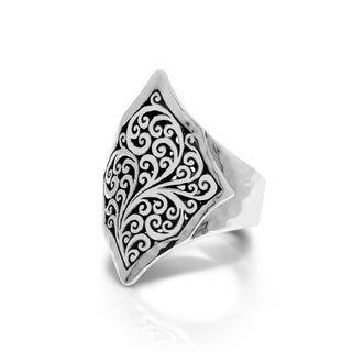 LH Scroll Alhambra Saddle Ring