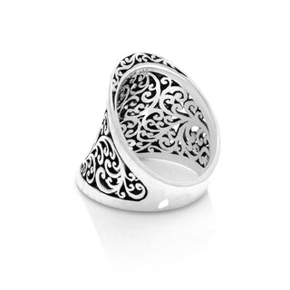 LH Scroll Round Saddle Ring