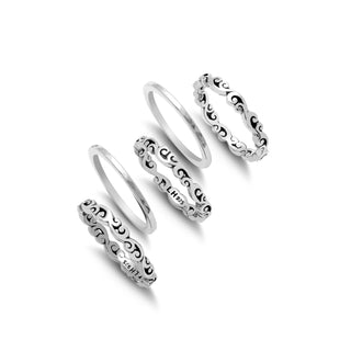 5-Stack Intricate LH Scroll Rings (12mm total width)