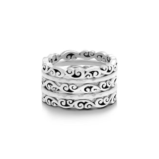 5-Stack Intricate LH Scroll Rings (12mm total width)