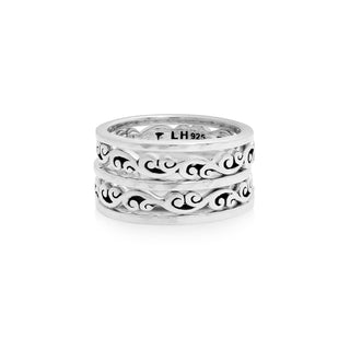 5-Stack LH Scroll & Hammered Rings (11mm total width)