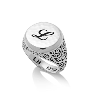 "Personalized" Large Round Alphabet Signet Ring