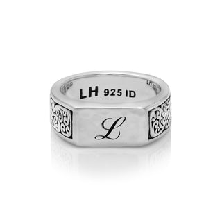 "Personalized" Rectangular Alphabet Signet Ring