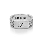 "Personalized" Rectangular Alphabet Signet Ring