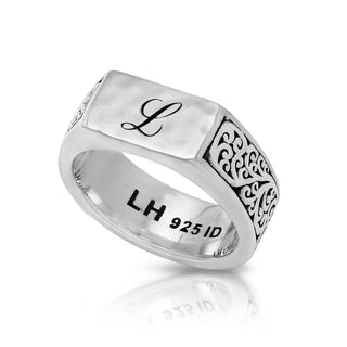 "Personalized" Rectangular Alphabet Signet Ring