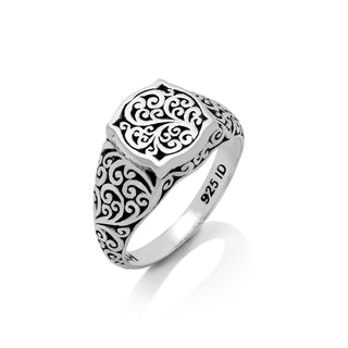 LH Scroll Alhambra Stylized Signet Ring