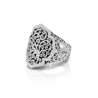 LH Intricate Scroll Hexagonal Alhambra Ring