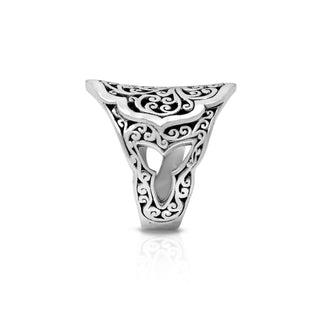 LH Intricate Scroll Hexagonal Alhambra Ring