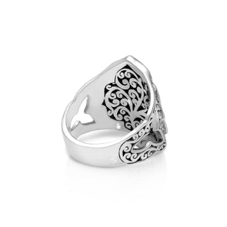 LH Intricate Scroll Hexagonal Alhambra Ring