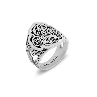LH Intricate Scroll Hexagonal Alhambra Ring