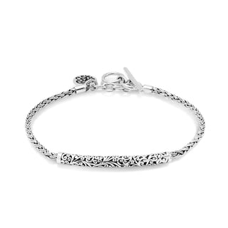 Single Weave with Open Scroll Bracelet - Lois Hill Jewelry