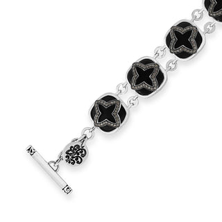 Brown Diamond (1.02 CT) and Matte Black Onyx Station Bracelet (14mm)