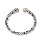 Full Adorned LH Silver Scroll Cuff with 18K Gold and Diamond Accents (.25 cts)