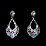 Round Diamond Marquise LH Scroll Earring with Open Peardrop