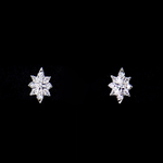 White Diamond Octa-Star Earrings
