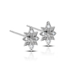 White Diamond Octa-Star Earrings