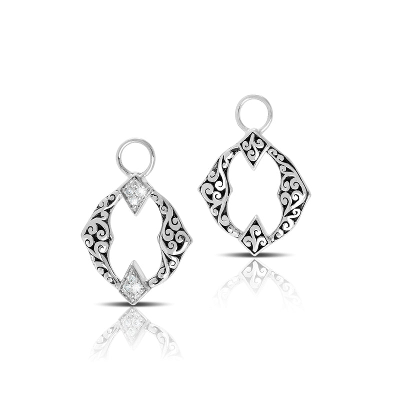 Alhambra Earring Charm with White Diamond Stations