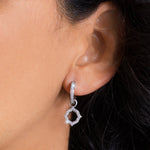 Open Alhambra White Diamond Earring Charm