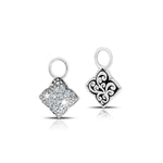 Diamond-Shaped with Pave Diamond (.17ct) Earrings Charm