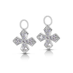Maltese Cross LH Signature Scroll with Pave Diamond (.20ct) Earrings Charm