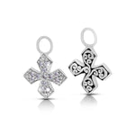 Maltese Cross LH Signature Scroll with Pave Diamond (.20ct) Earrings Charm