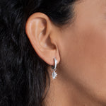 Star Bright with White Diamond LH Scroll Earring Charm