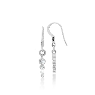 Descending Four Diamond (0.42 ct) "Dot" Drop Earrings (4mm*15mm)
