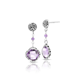 Rose-de-France Amethyst Dangle (10mm) Post Earings