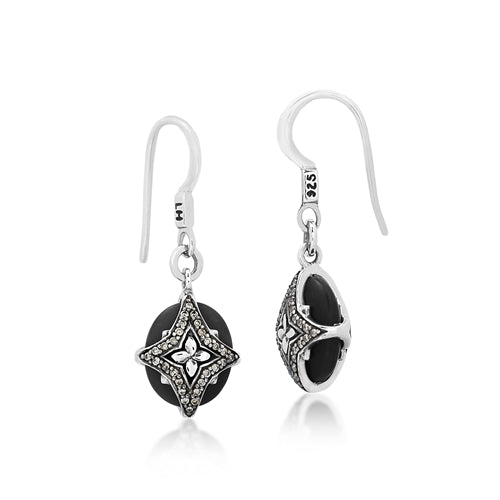 Brown Diamond & Matte Black Onyx Earrings - Lois Hill Jewelry