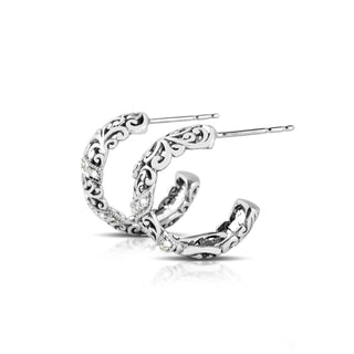 Diamond (0.16 CT) Swish Double with Classic Signature Lois Hill Scroll Small (18mm Diameter)