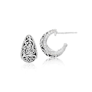 Classic Cutout Scroll and Diamond Earrings - Lois Hill Jewelry