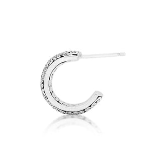 Diamond Scroll Small Hoops - Lois Hill Jewelry
