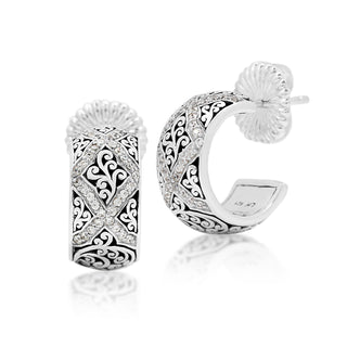 Diamond Scroll Small Hoops