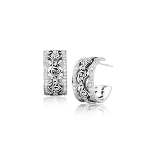 Diamond Scroll Baby Hoops - Lois Hill Jewelry