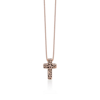 18K Rose Gold with Delicate Signature Lois Hill Scroll Necklace (7mm*11mm)