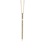18K Yellow Gold Bar with Lois Hill Signature Scroll Necklace 18" with Diamond (0.01 CT) Accent (2mm*54mm)
