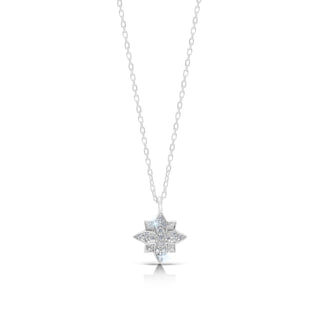 White Diamond Starburst Necklace
