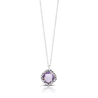 Rose-de-France Amethyst (12mm) Pendant with Single Strand Necklace (16" -18")