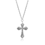 Cutout Scroll and Diamond Cross Necklace - Lois Hill Jewelry