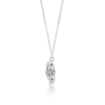 Green Quartz and Decorated Diamond (0.05 CT) Borders with Classic Signature Lois Hill Scroll Necklace (12mm*16mm)