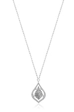 Teardrop Diamond Pendant w/Scroll Center - Lois Hill Jewelry