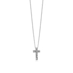 Classic Sterling Silver Cross with Diamond Pendant Necklace - Lois Hill Jewelry