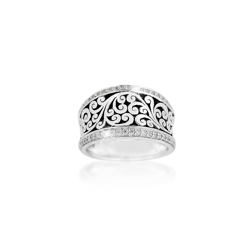 Parallel Diamond (0.33 CT) Outline with Classic Signature Lois Hill Scroll Focus Ring (13mm)