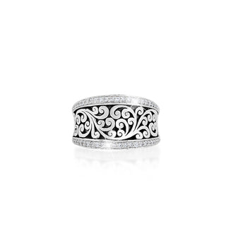 Parallel Diamond (0.33 CT) Outline with Classic Signature Lois Hill Scroll Focus Ring (13mm)